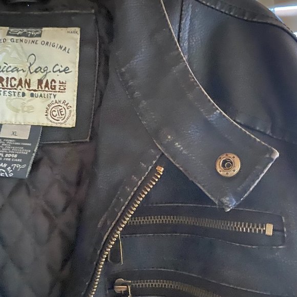 American Rag Dark Brown Faux Men's Leather Coat XL - Picture 7 of 12